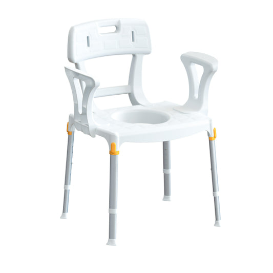 King Commode Chair with Backrest and Armrest