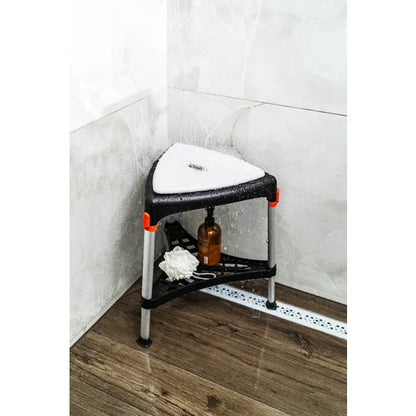 King Triangle shower Stool with Tray - Adjustable Height