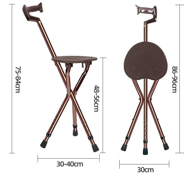 Folding Tripod Walking Hand Stick Stool with Seat and Three Legs - 4M_WSWS1 - 4MOBILITY WA