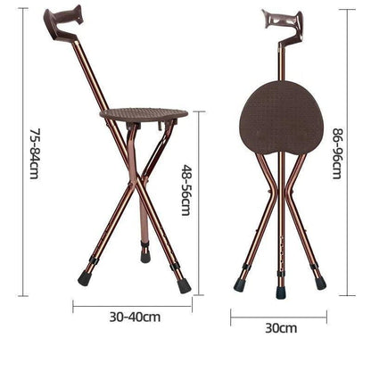 Folding Tripod Walking Hand Stick Stool with Seat and Three Legs - 4M_WSWS1 - 4MOBILITY WA