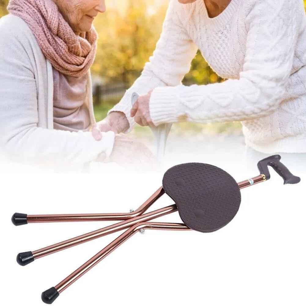 Folding Tripod Walking Hand Stick Stool with Seat and Three Legs - 4M_WSWS1 - 4MOBILITY WA