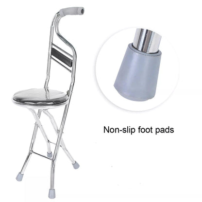 Folding Walking Hand Stick Stool with Seat and Four Legs - 4M_WSWS2 - 4MOBILITY WA