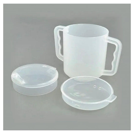 Homecraft Two Handled Mug 270ml with Spout and Splash Lids (2XCups) - PAT-AA5720 - 4MOBILITY WA