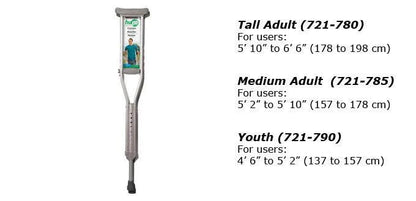 HUGO - Go Anywhere Comfort Max Lightweight Aluminum Underarm Crutches HMR721780 - 4MOBILITY WA - Mandurah