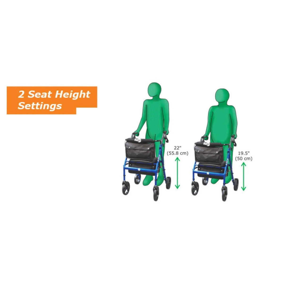 HUGO - Go Anywhere Hugo Elite Rolling Walker with Seat HMR700959 - 4MOBILITY WA - Mandurah