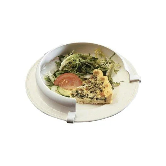 Homecraft incurve plate surround for disabilities, designed to assist with meal handling and prevent spills