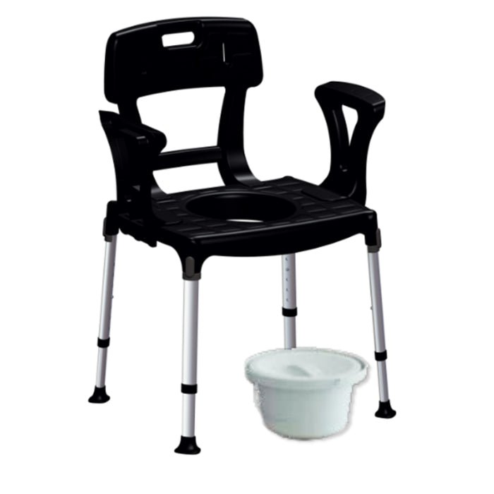 King King Commode Chair with Backrest and Armrest KING-BCMDBA-01KN - 4MOBILITY WA - Mandurah
