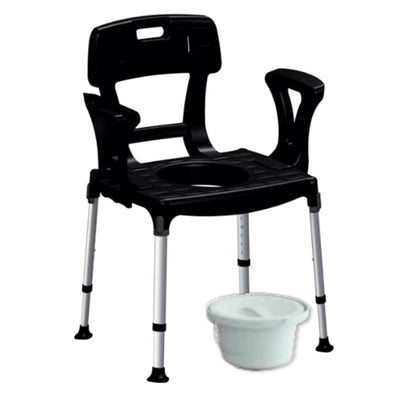 King King Commode Chair with Backrest and Armrest KING-BCMDBA-01KN - 4MOBILITY WA - Mandurah