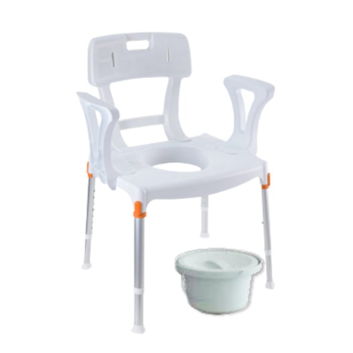 King King Commode Chair with Backrest and Armrest KING-CMDBA-01KN - 4MOBILITY WA - Mandurah