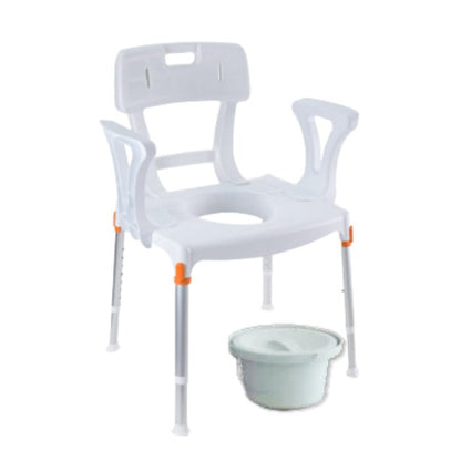 King King Commode Chair with Backrest and Armrest KING-CMDBA-01KN - 4MOBILITY WA - Mandurah