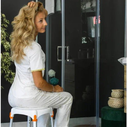 King King Rotating Round Shower Stool with Tray - Adjustable Height KING-STRRAT-01KN - 4MOBILITY WA - Mandurah