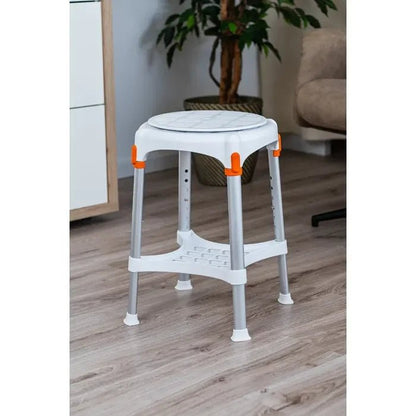 King King Rotating Round Shower Stool with Tray - Adjustable Height KING-STRRAT-01KN-CSTRR4 - 4MOBILITY WA - Mandurah