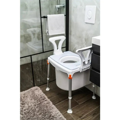 King King Shower Commode / Over Toilet with Armrests KING-CMDA-01KN-CBR2-CCMDH2 - 4MOBILITY WA - Mandurah