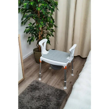 King King Shower Commode / Over Toilet with Armrests KING-CMDA-01KN-CBR2-CCMDH4 - 4MOBILITY WA - Mandurah
