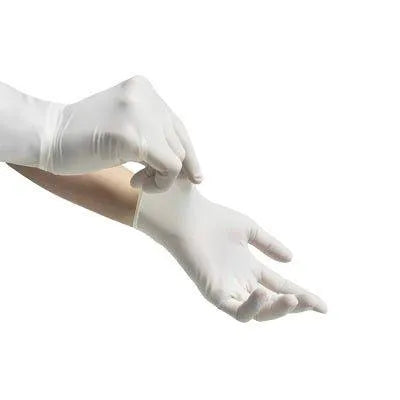4MOBILITY WA latex examination gloves powder free being put on for clinical use