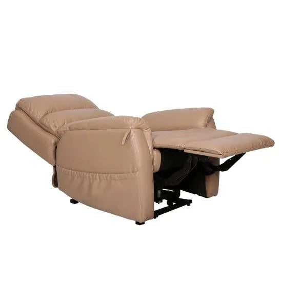 Aspire lift recline chair for elderly in beige with comfortable padding and reclining feature