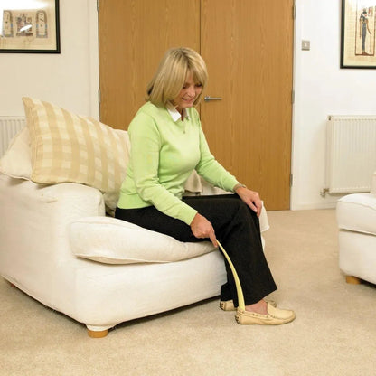 Homecraft long plastic shoehorn for disabled users, helping with easy shoe access while seated