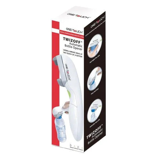 One Touch TWIZOFF Automatic Bottle Opener for arthritis, opens bottles effortlessly with a simple motion