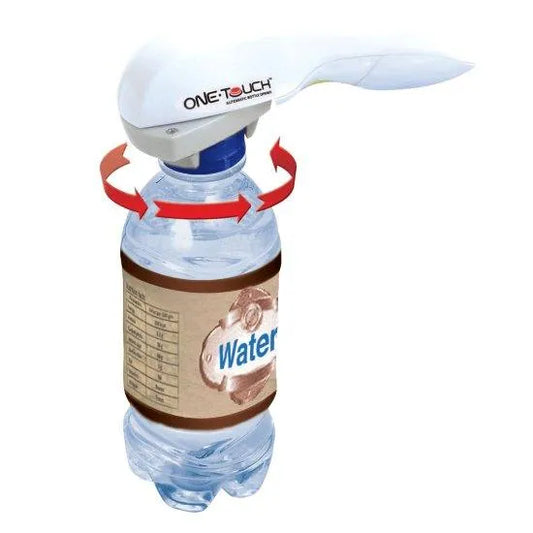 One Touch automatic bottle opener for arthritis designed to easily open water bottles with minimal effort