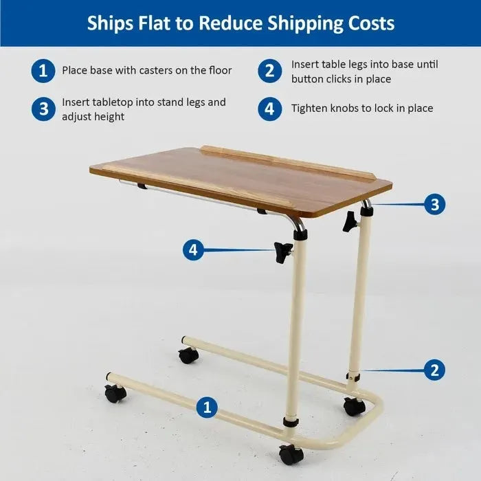 Homecraft Tilting Overbed Table with Castors - PAT-091558261 - 4MOBILITY WA