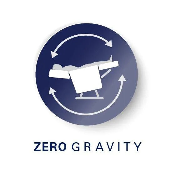 Zero gravity symbol for petite lift recliner chair for elderly showing adjustable position for comfort