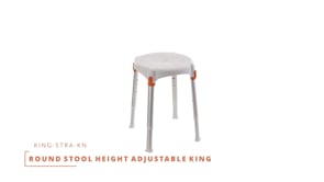 King Rotating Round Shower Stool with Tray - Adjustable Height