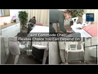 King Commode Chair with Backrest and Armrest