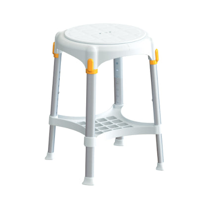King Rotating Round Shower Stool with Tray - Adjustable Height