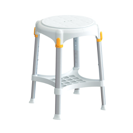 King Rotating Round Shower Stool with Tray - Adjustable Height