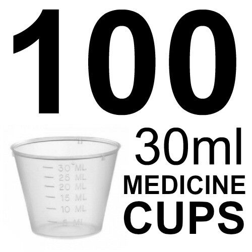 Medicine Measure Cup 30ml - Transparent (100Pack)