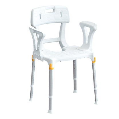 King Shower Chair with Cutout - Back & Armrests