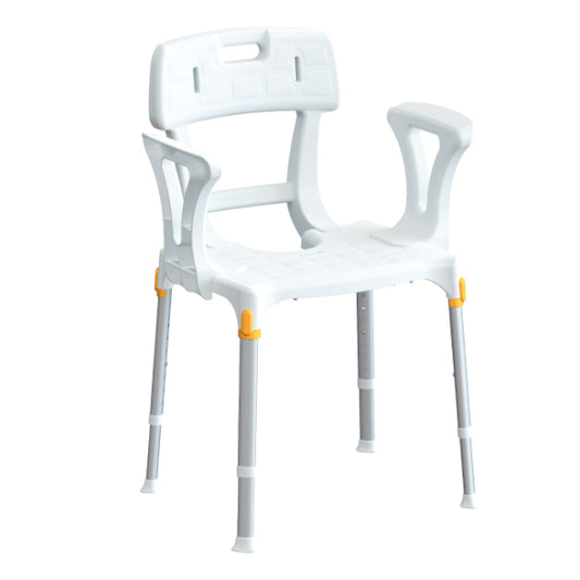 King Shower Chair with Cutout - Back & Armrests