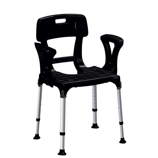 King Shower Chair with Cutout - Back & Armrests