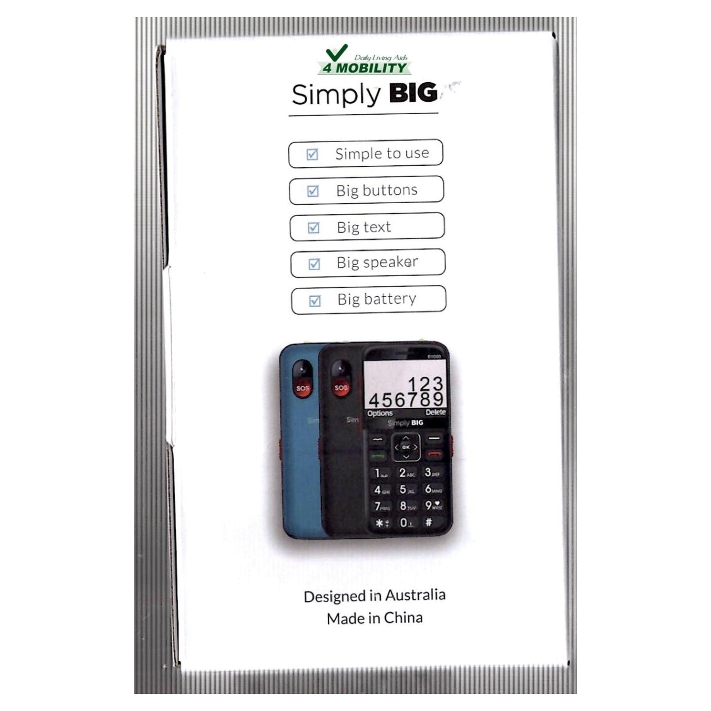 Simply BIG Button Seniors 4G Mobile Phone - SB-B1000V2BK - 4MOBILITY WA