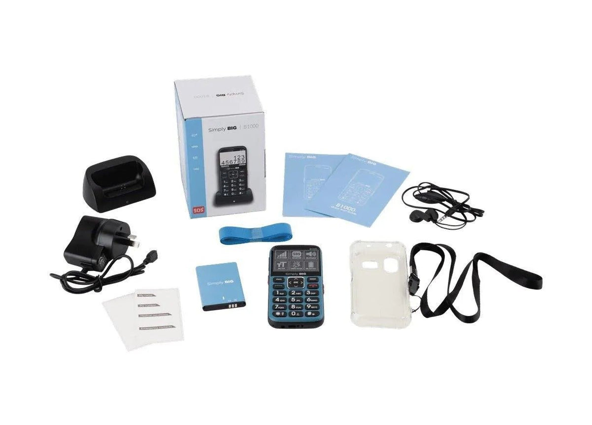 Simply Big Simply BIG Button Seniors 4G Mobile Phone SB-B1000V2BL - 4MOBILITY WA - Mandurah