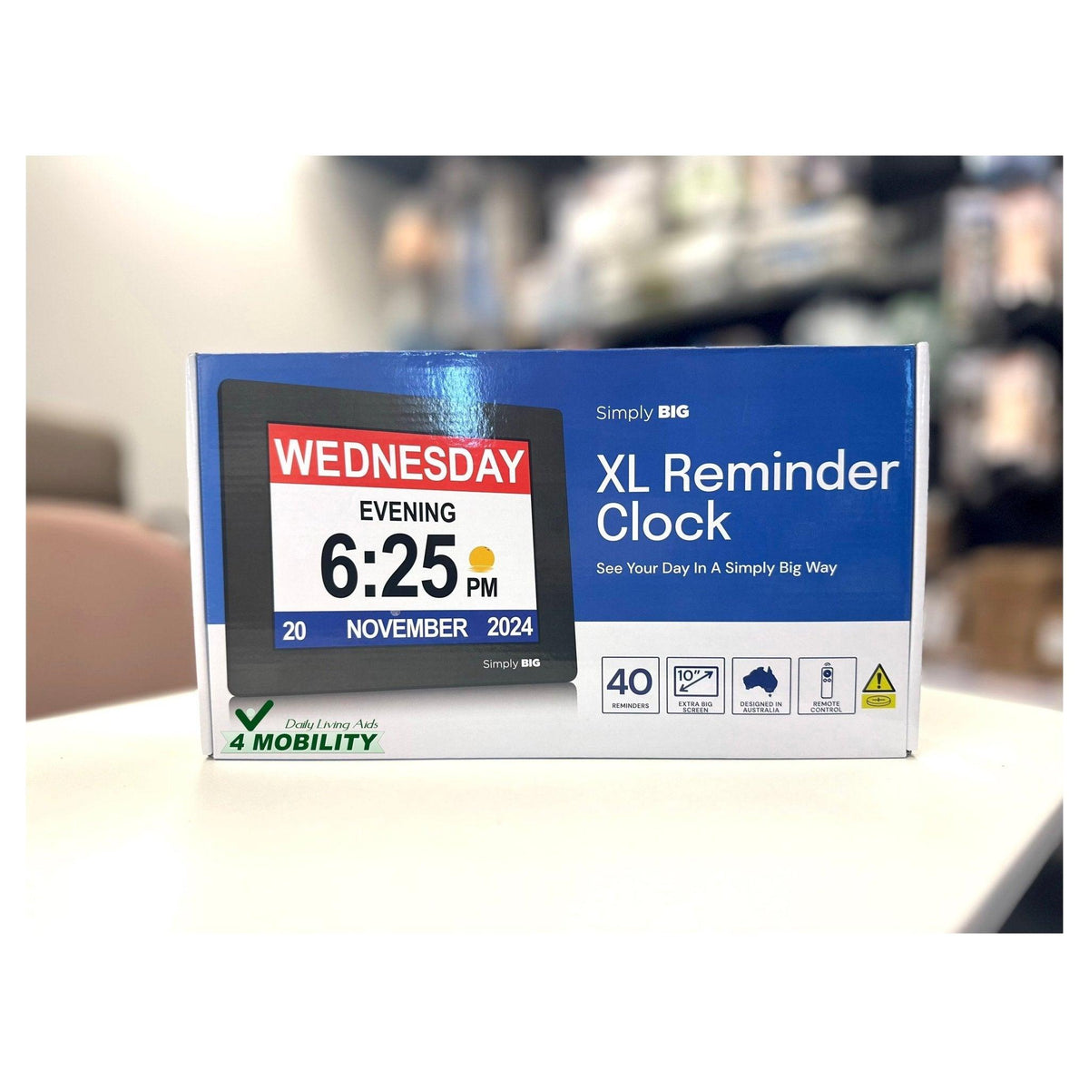 Simply Big Simply BIG XL Reminder Clock 10" LED Screen (40 reminders) SB-XLCLK - 4MOBILITY WA - Mandurah