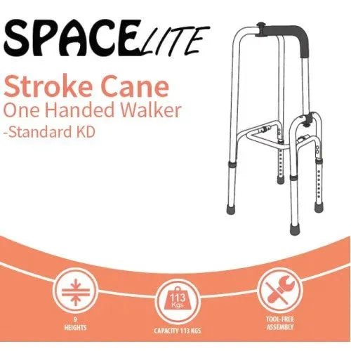 SPACELITE Spacelite Carbon Stroke Cane Silver (Single Arm Walker) HMR900500 - 4MOBILITY WA - Mandurah