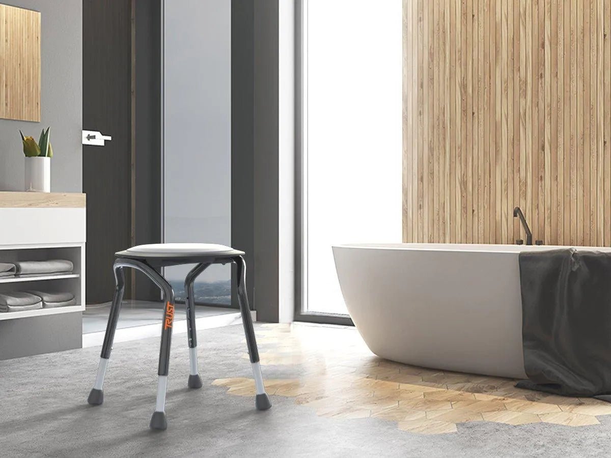 TRUSTCARE Trustcare Let's Frisbee - Black (Shower Stool with Swivel Seat) HMRLFR101 - 4MOBILITY WA - Mandurah