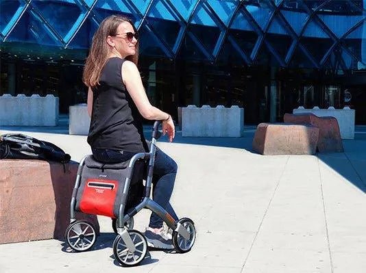 TRUSTCARE Trustcare Let’s Shop Outdoor Rollator - Grey (With Backrest & Bags) HMRLS102 - 4MOBILITY WA - Mandurah