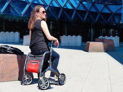 TRUSTCARE Trustcare Let’s Shop Outdoor Rollator - Grey (With Backrest & Bags) HMRLS102 - 4MOBILITY WA - Mandurah