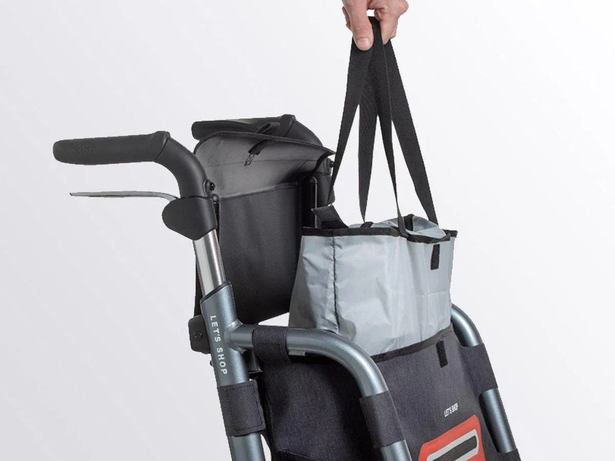 TRUSTCARE Trustcare Let’s Shop Outdoor Rollator - Grey (With Backrest & Bags) HMRLS102 - 4MOBILITY WA - Mandurah