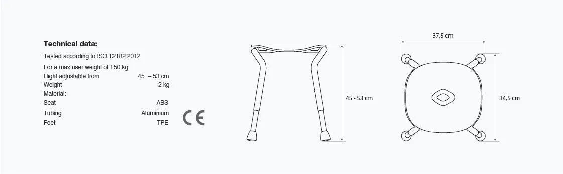 TRUSTCARE Trustcare Let's Shower - White (Shower Stool) HMRLSH201 - 4MOBILITY WA - Mandurah