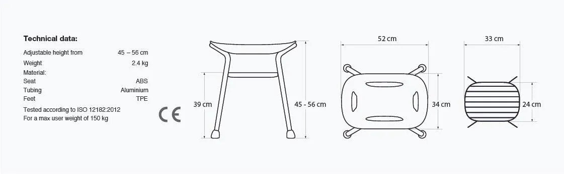 TRUSTCARE Trustcare Let's Sing - White (Shower Stool Wide) HMRLSG101 - 4MOBILITY WA - Mandurah
