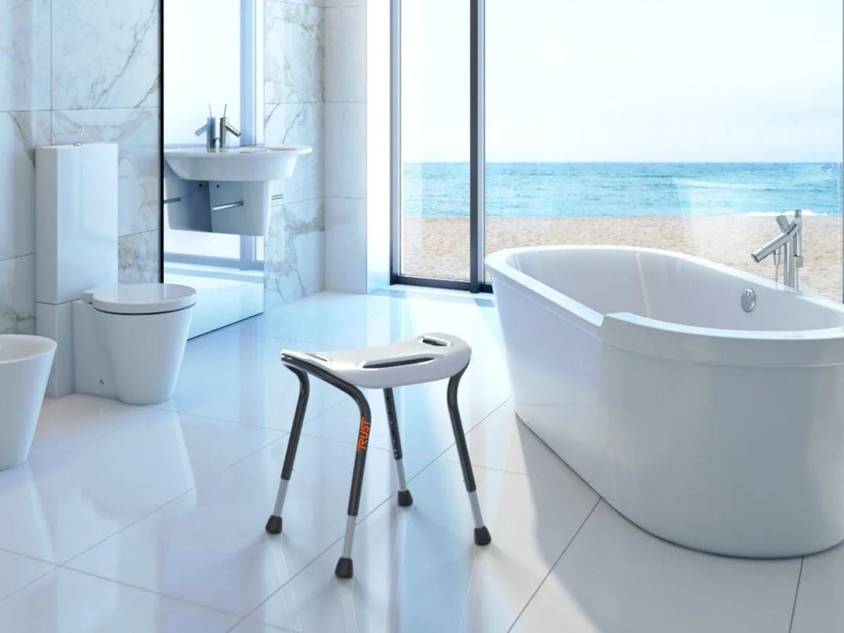 TRUSTCARE Trustcare Let's Sing - White (Shower Stool Wide) HMRLSG101 - 4MOBILITY WA - Mandurah