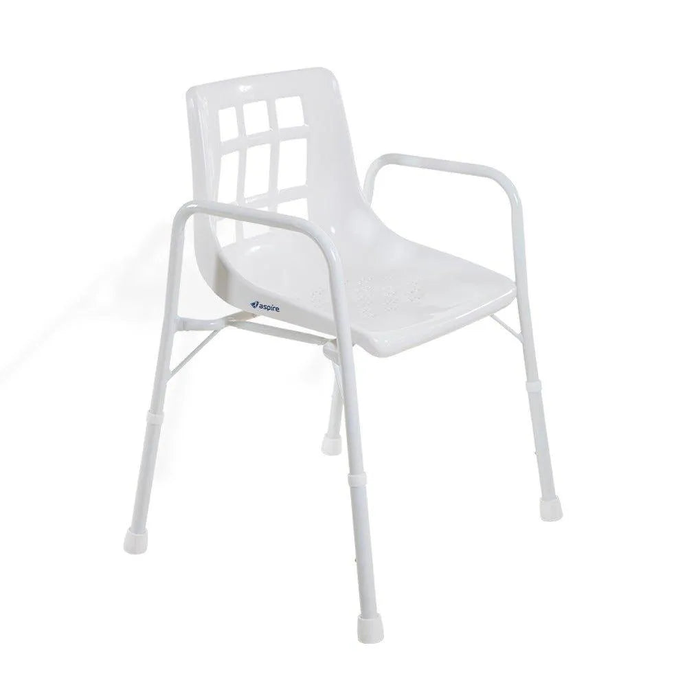 Aspire wide shower chair for disabled with ergonomic design and sturdy armrests for safety and comfort