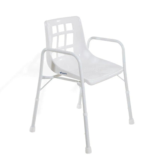 Aspire wide shower chair for disabled with ergonomic design and sturdy armrests for safety and comfort